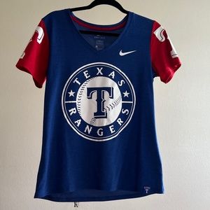Texas rangers baseball tee WOMENS Nike